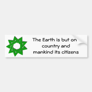 Pegatina Para Coche una estrella verde más grande del bahai, la tierra