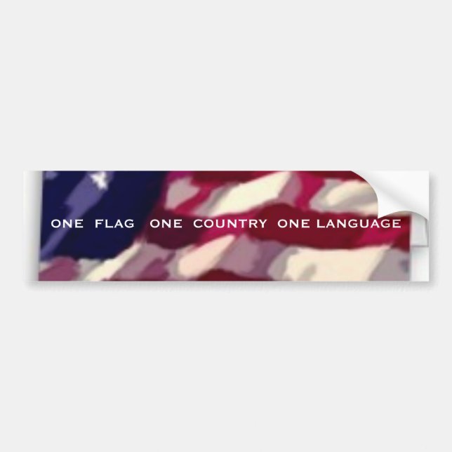 Pegatina Para Coche Una lengua del país uno de la bandera una (Frente)