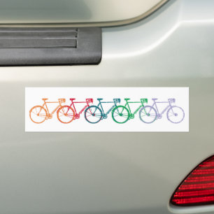 Pegatina Para Coche una línea de bicicletas de color