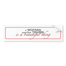 Una mujer y su Camión... pegatina.