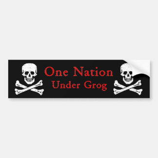 Pegatina Para Coche Una nación debajo del grog Bumpersticker (litros