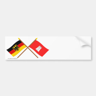 Pegatina Para Coche Und Hamburgo Flaggen, gekreuzt de Deutschland