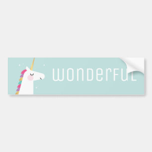 Pegatina Para Coche Unicornio arcoiris moderno y lindo
