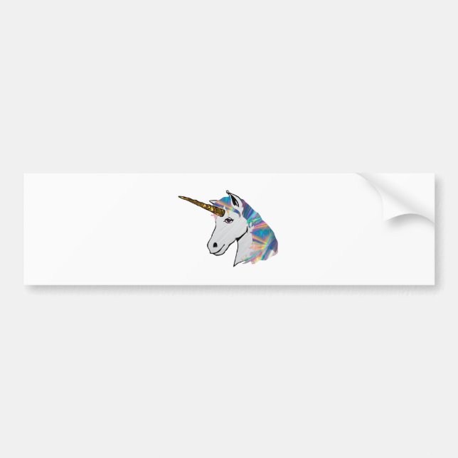 Pegatina Para Coche unicornio holográfico (Frente)