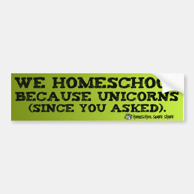 Pegatina Para Coche Unicornios de Homeschool (Frente)