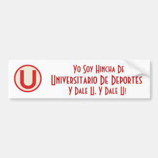 Pegatina Para Coche universitario, soja Hincha De, Universitario de