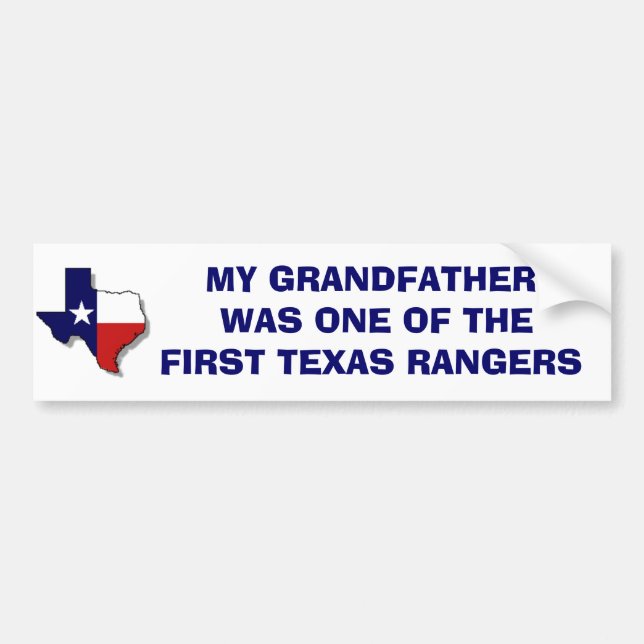 PEGATINA PARA COCHE UNO DE LOS PRIMEROS TEXAS RANGERS (Frente)