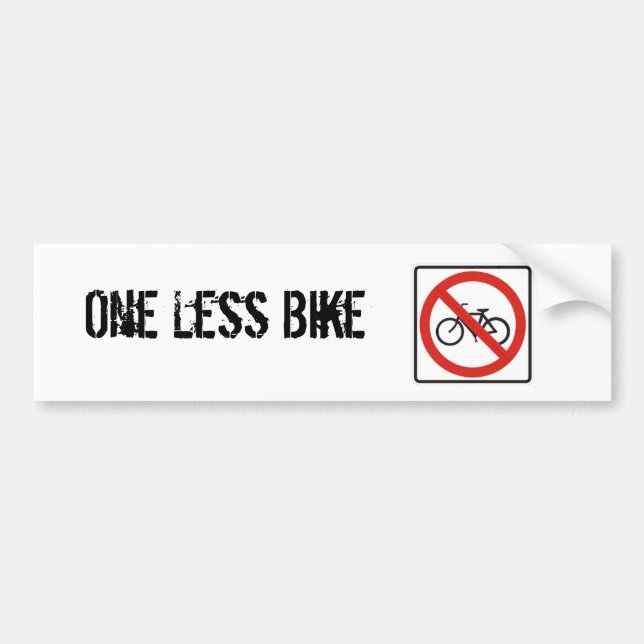 Pegatina Para Coche Uno menos bici (Frente)