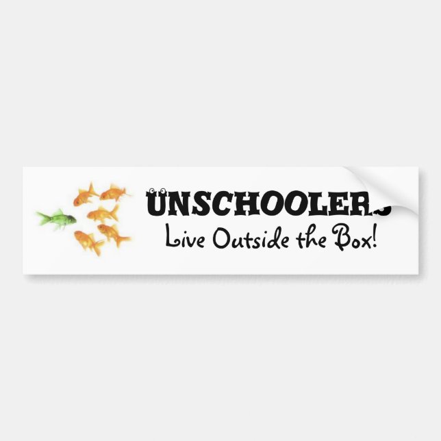 Pegatina Para Coche Unschoolers vivo fuera de la caja (Frente)