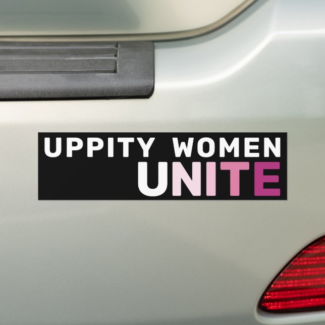 Pegatina Para Coche Uppity Women Unite Bold Pink Feminist Empowerment (en coche)