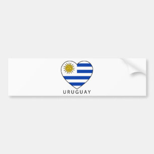 Pegatina Para Coche Uruguay Heart black URUGUAY