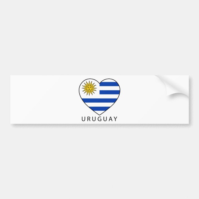 Pegatina Para Coche Uruguay Heart black URUGUAY (Frente)