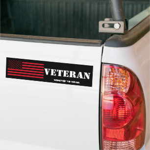 Pegatina Para Coche US Flag USMC Red - Veteran - Worthy To Wear