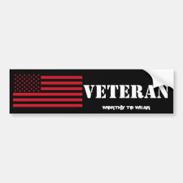 Pegatina Para Coche US Flag USMC Red - Veteran - Worthy To Wear