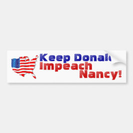 Pegatina Para Coche USA Flag Politics Keep Donald impeach Nancy Pelosi