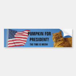 Pegatina Para Coche USA Flag Pumpkin Cat For President