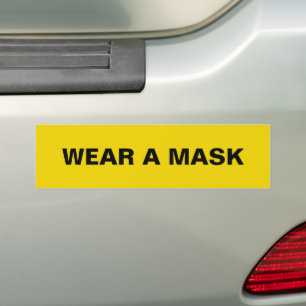 Pegatina Para Coche Usa una máscara, auto minimalista amarillo negro
