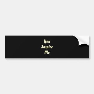 Pegatina Para Coche Usted me inspira. Crema y negro. Personalizado
