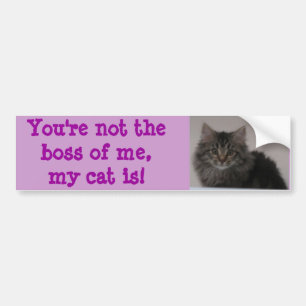 Pegatina Para Coche ¡Usted no es el jefe de mí, mi gato es!