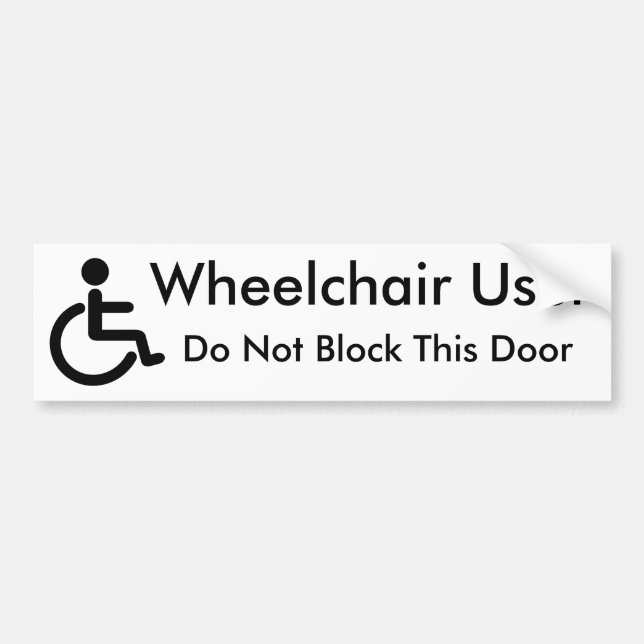 Pegatina Para Coche Usuario de silla de ruedas - no bloquee la puerta (Frente)