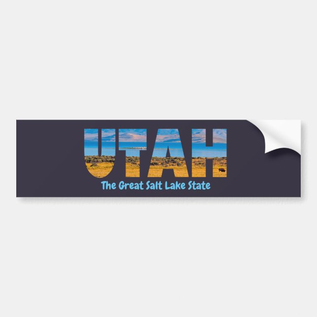 Pegatina Para Coche Utah, el estado del gran lago salado (Frente)