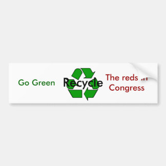 Pegatina Para Coche Va el verde - recicle los rojos en congreso