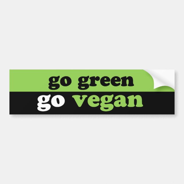 Pegatina Para Coche va el verde va vegano (Frente)
