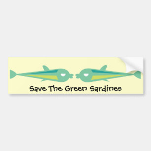 Pegatina Para Coche Va Fish_Save las sardinas verdes