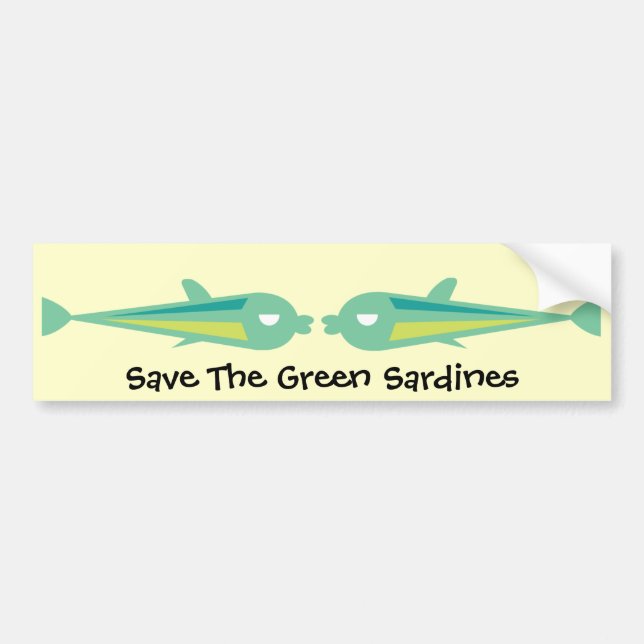 Pegatina Para Coche Va Fish_Save las sardinas verdes (Frente)