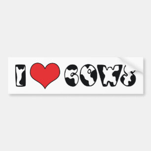 Pegatina Para Coche Vacas Corazón Que Amo