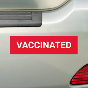 Pegatina Para Coche Vacunado, rojo y blanco