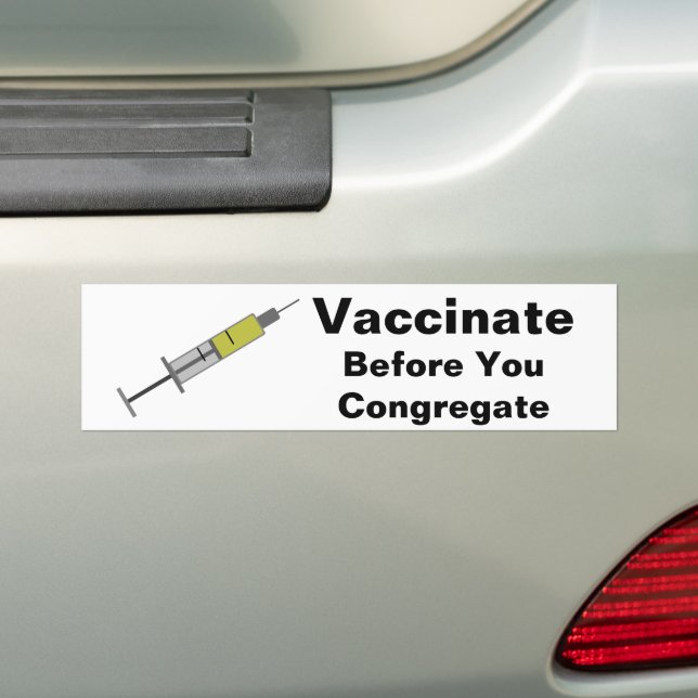 Pegatina Para Coche Vacune Antes de Congregarse (en coche)