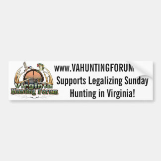 Pegatina Para Coche VAHuntingForum - legalice la caza de domingo en el