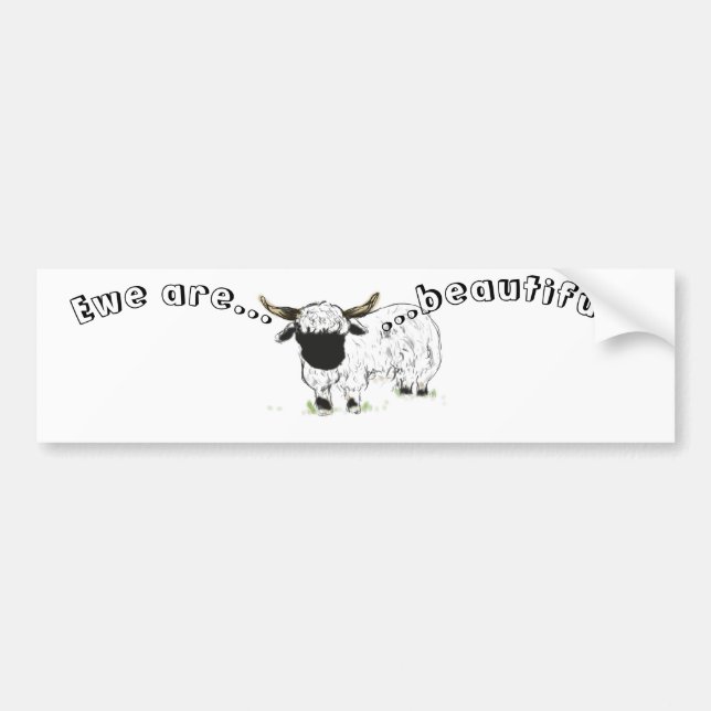 Pegatina Para Coche Valais Blacknose oveja - ¡Qué hermosa! (Frente)