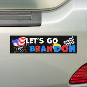 Pegatina Para Coche VAMOS A BRANDON con el pelo de Trump