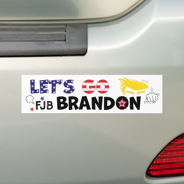 PEGATINA PARA COCHE VAMOS A BRANDON CON TRUMP (en coche)