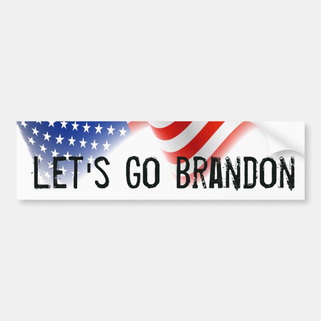 Pegatina Para Coche ¡Vamos Brandon Bumper Sticker Bandera Americana! (Frente)