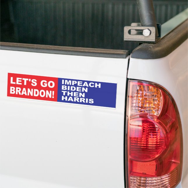 Pegatina Para Coche Vamos Brandon IMPEACH BIDEN LUEGO HARRIS (En Camión)