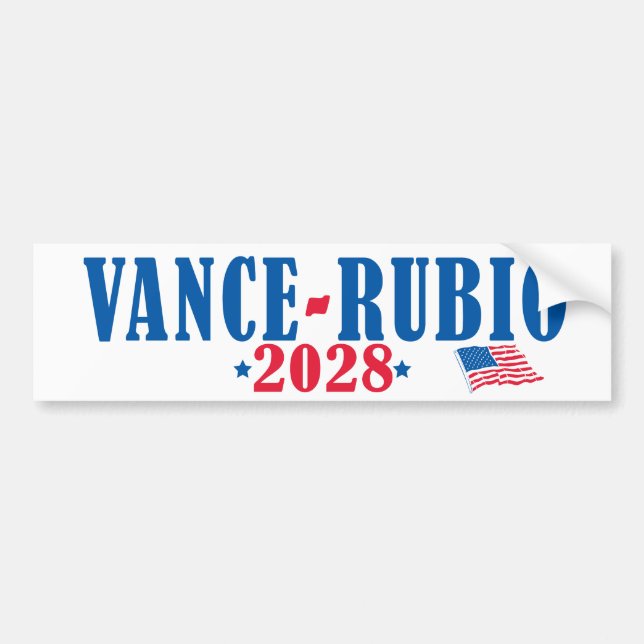 Pegatina Para Coche Vance Rubio 2028 (bandera) (Frente)