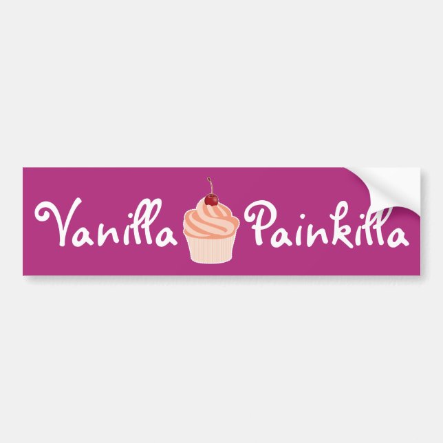 Pegatina Para Coche Vanilla Painkilla | Personalizable de torta cómica (Frente)