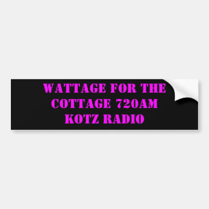 Pegatina Para Coche VATIAJE PARA La RADIO de la CABAÑA 720AM KOTZ