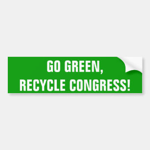 PEGATINA PARA COCHE ¡VAYA VERDE, RECICLE AL CONGRESO!