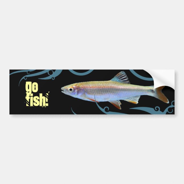 Pegatina Para Coche ¡Ve a pescar! Shiner Minnow (Frente)