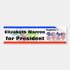 PEGATINA PARA COCHE VEDADO DE ELIZABETH PARA EL PRESIDENTE 2020 -