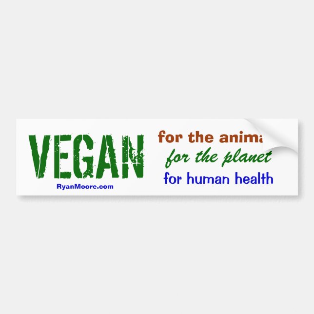 PEGATINA PARA COCHE VEGAN BUMPER STICKER (Frente)