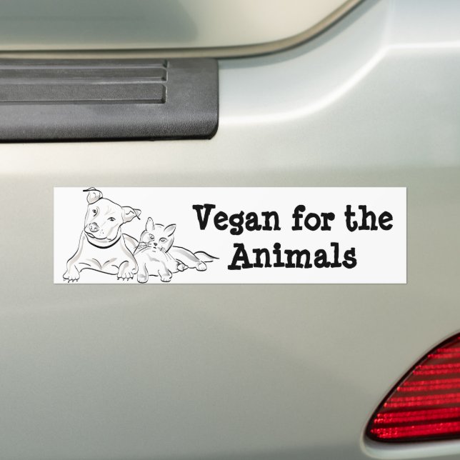 Pegatina Para Coche Vegan por los animales (en coche)
