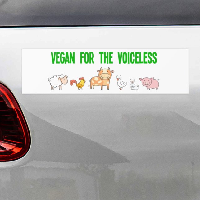 Pegatina Para Coche Vegan por los lindos animales sin voz (Subido por el creador)