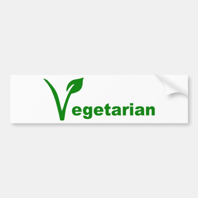 Pegatina Para Coche Vegetariano (Frente)