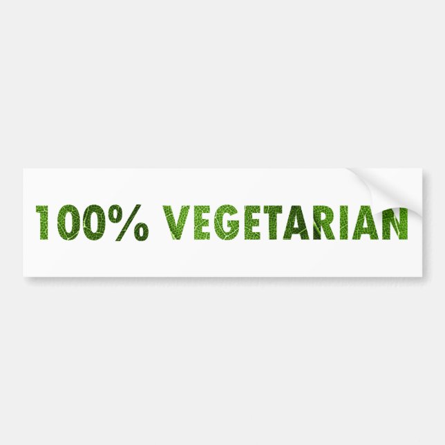 PEGATINA PARA COCHE VEGETARIANO DEL 100 POR CIENTO (Frente)