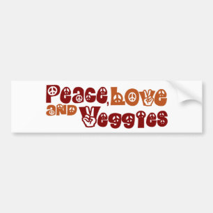 Pegatina Para Coche Veggies del amor de la paz